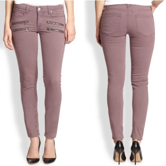 PAIGE Denim - PAIGE Purple Zipper Skinny Jeans